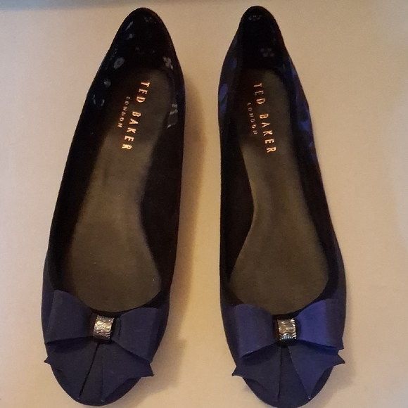 Ted Baker Shoes - Ted Baker Women's Navy Blue Flats with Bow